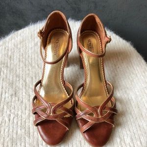 Anthro Seychelles Leather Strappy Heels
